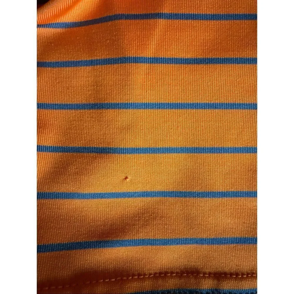 Under Armour heatgear loose golf polo men’s Size Large Orange striped athletic